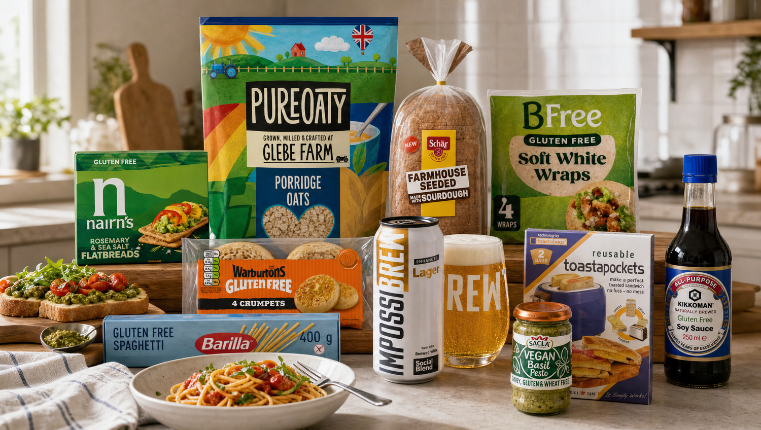 Best gluten free products UK in 2026 editorial product stack with IMPOSSIBREW Enhanced Lager