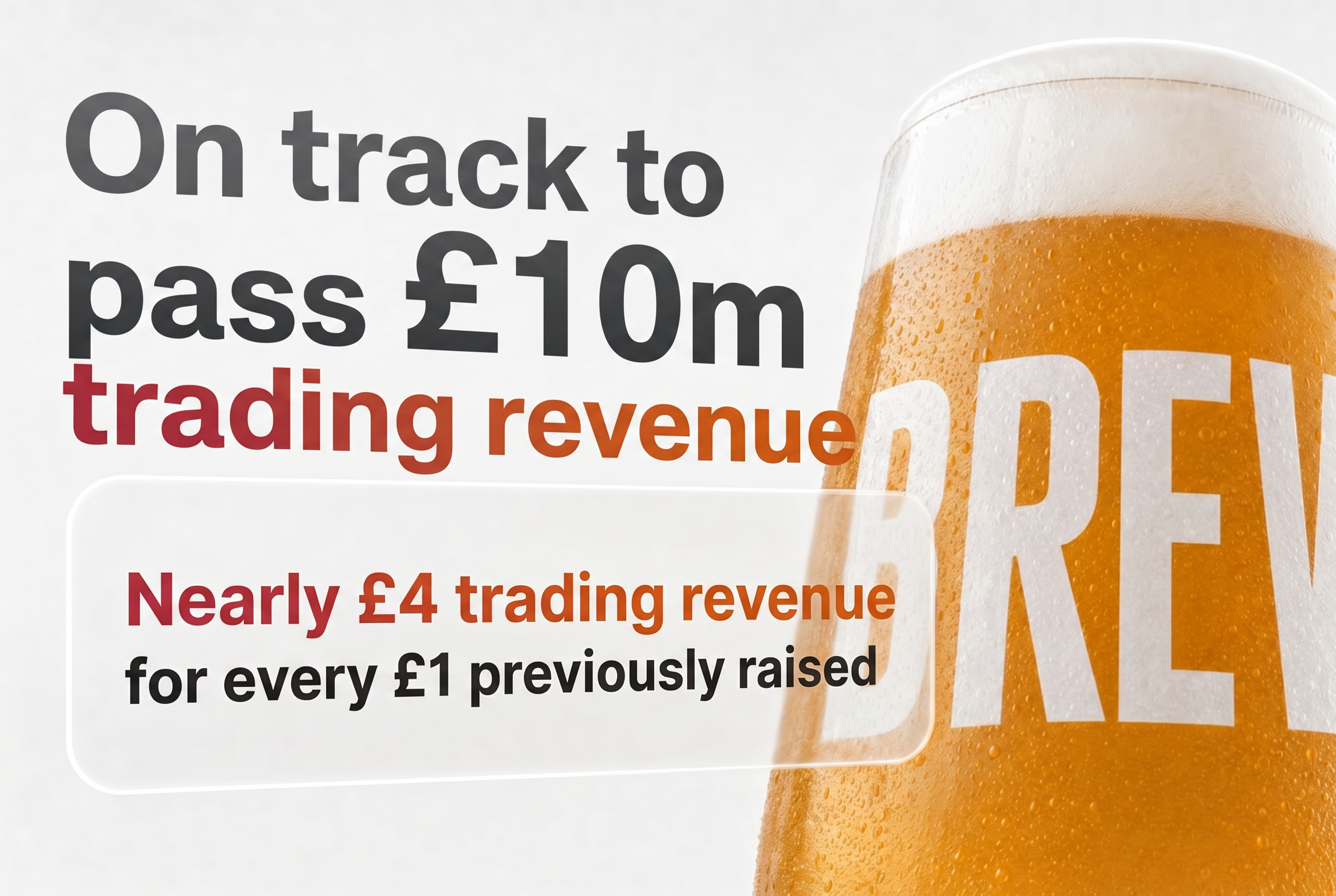 IMPOSSIBREW on track to pass £10m trading revenue with nearly £4 trading revenue for every £1 previously raised