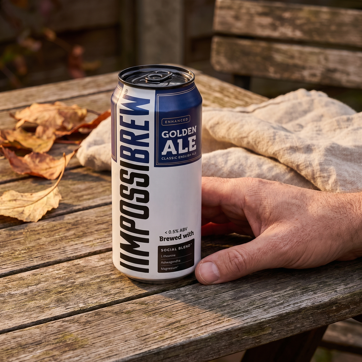 Golden Ale on a garden table