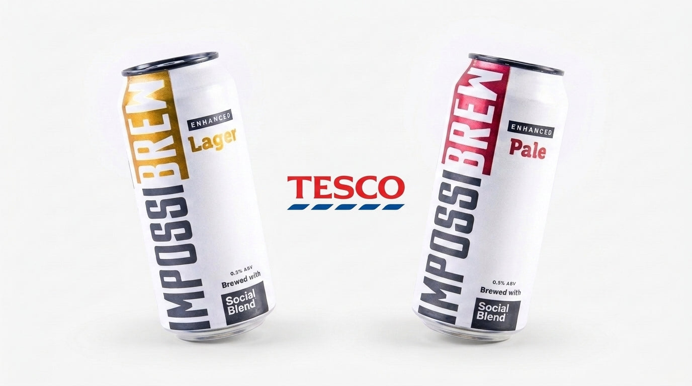 IMPOSSIBREW Enhanced Beer available at Tesco