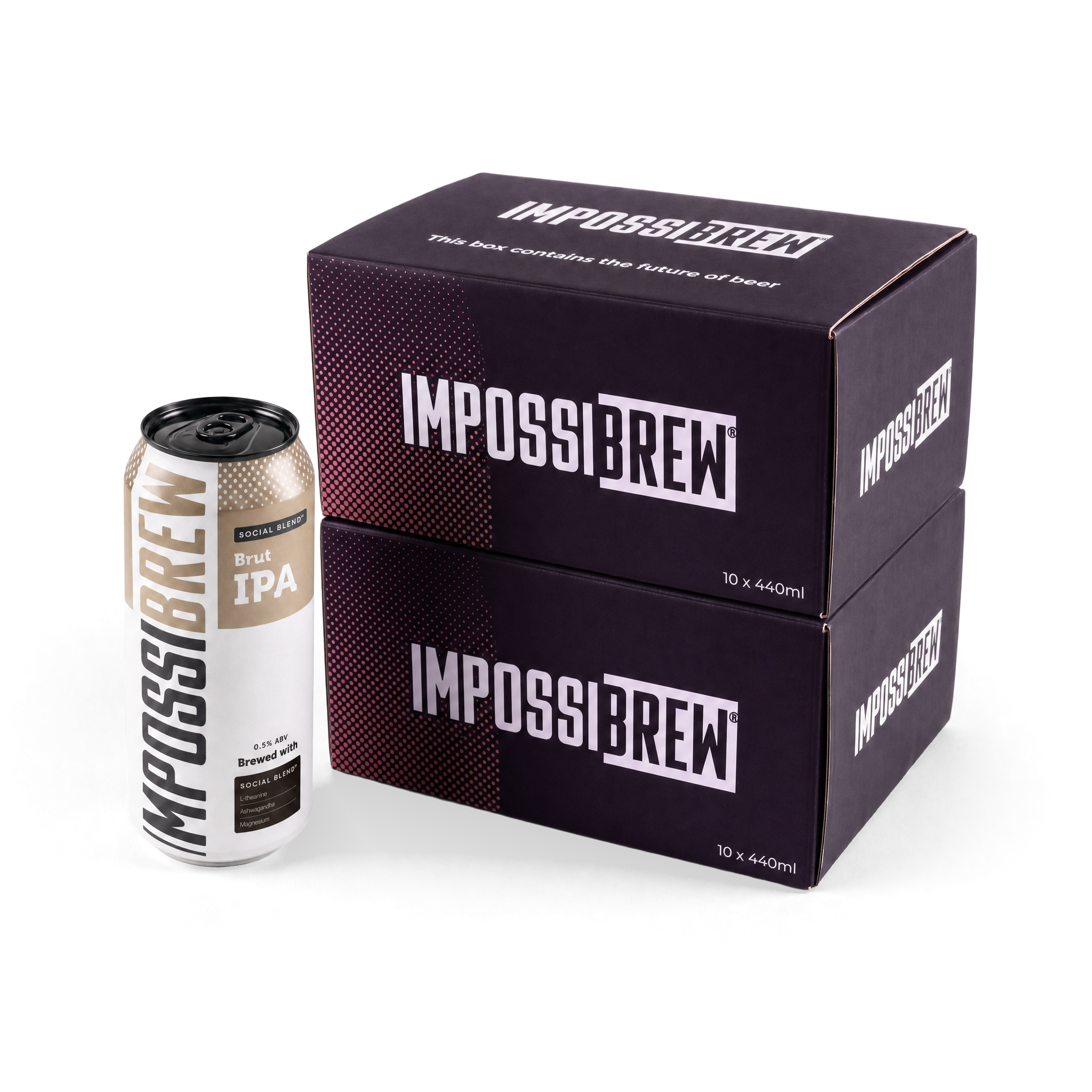 IMPOSSIBREW BRUT IPA 20-can quantity image - two 10-pack cartons and one can