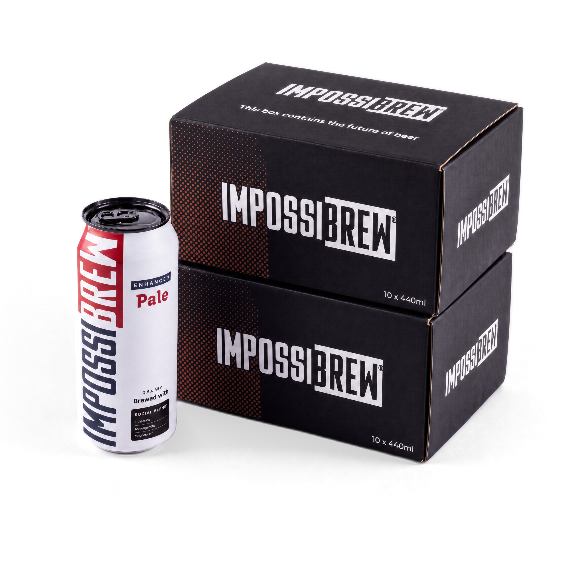 IMPOSSIBREW Enhanced Hazy Pale 20-can quantity image - two 10-pack cartons and one can