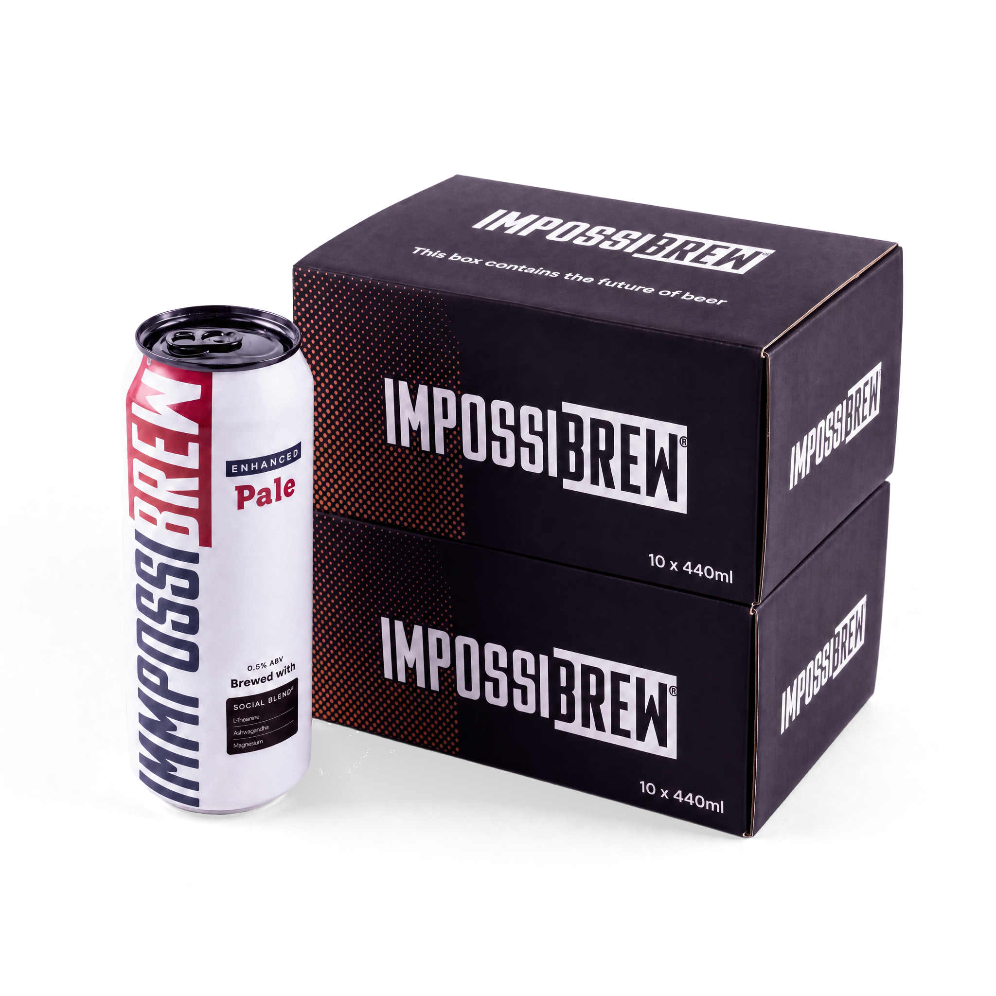 IMPOSSIBREW Enhanced Hazy Pale 20-can quantity image - two 10-pack cartons and one can