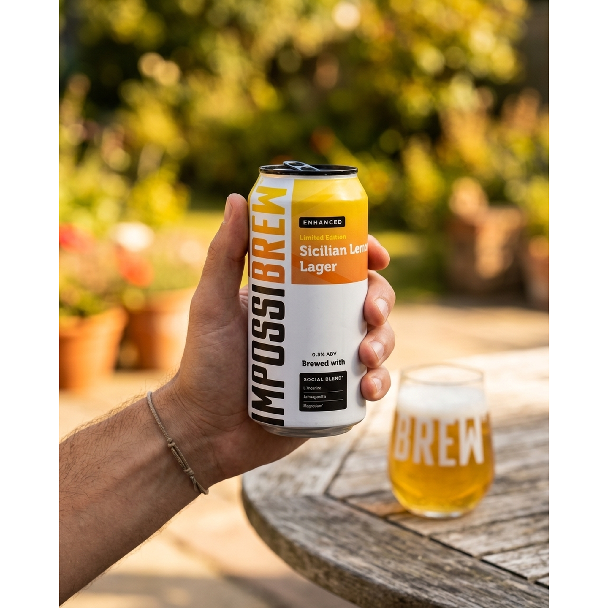Sicilian Lemon Lager - in-hand lifestyle